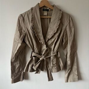 Y2K Seduction Women's Tan Ruffled Jacket